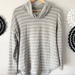 Lou and grey striped fleece cowlneck